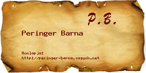 Peringer Barna névjegykártya